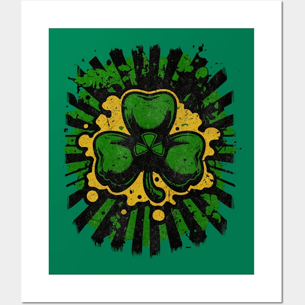 Vintage Lucky Shamrock St. Patrick's Day Wall Art by MintaApparel